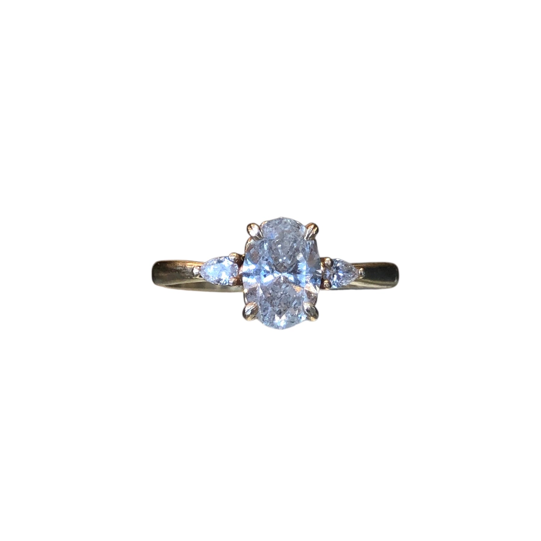 Oval With Petals Engagement Ring