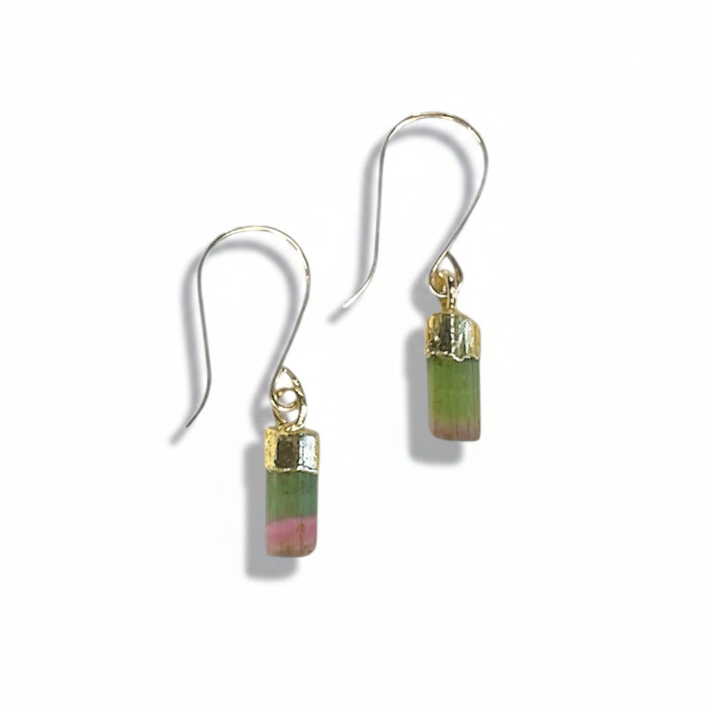 Watermelon Tourmaline Drop Earrings