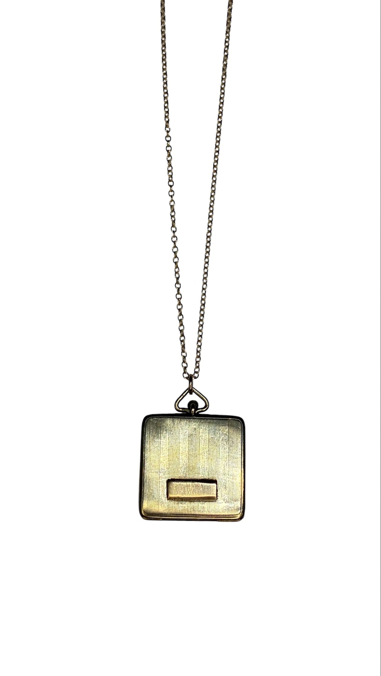 Engraved Art Deco Square Locket