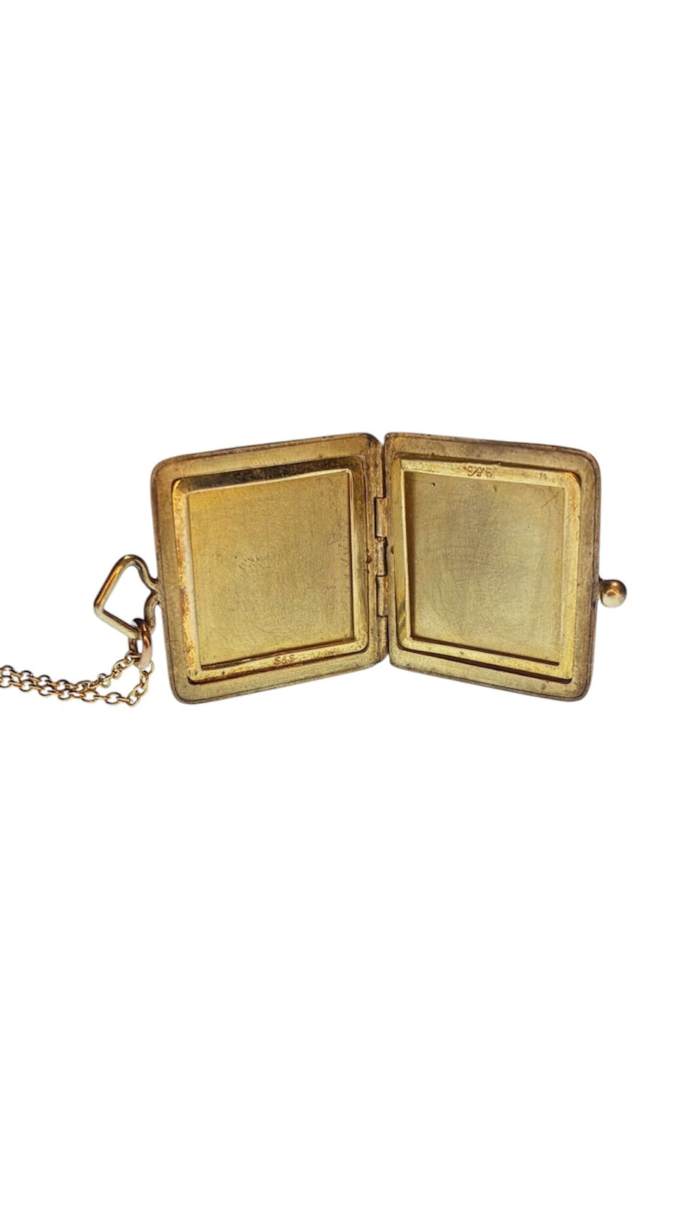 Engraved Art Deco Square Locket