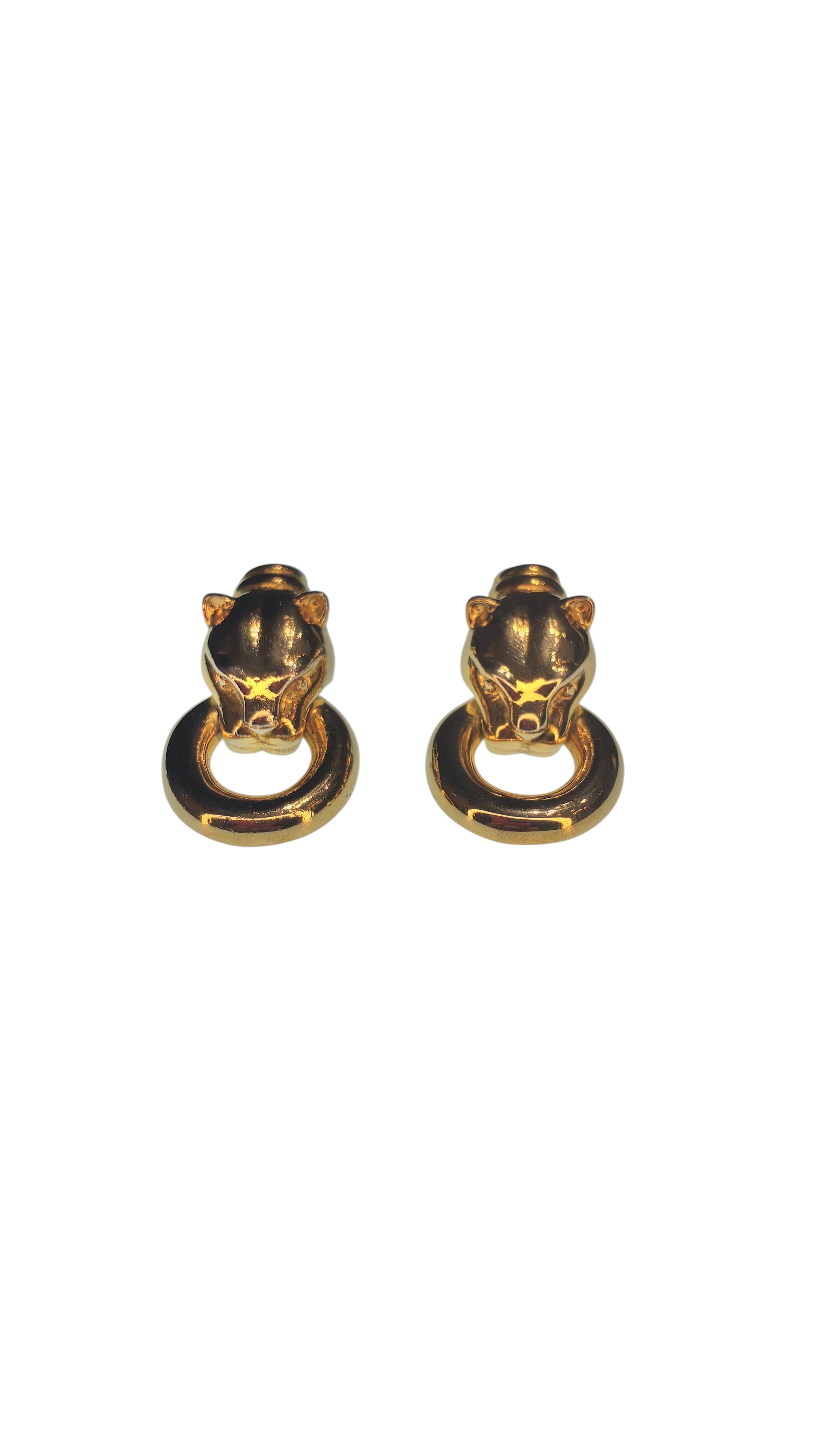 Vintage Door Knocker Jaguar Earrings