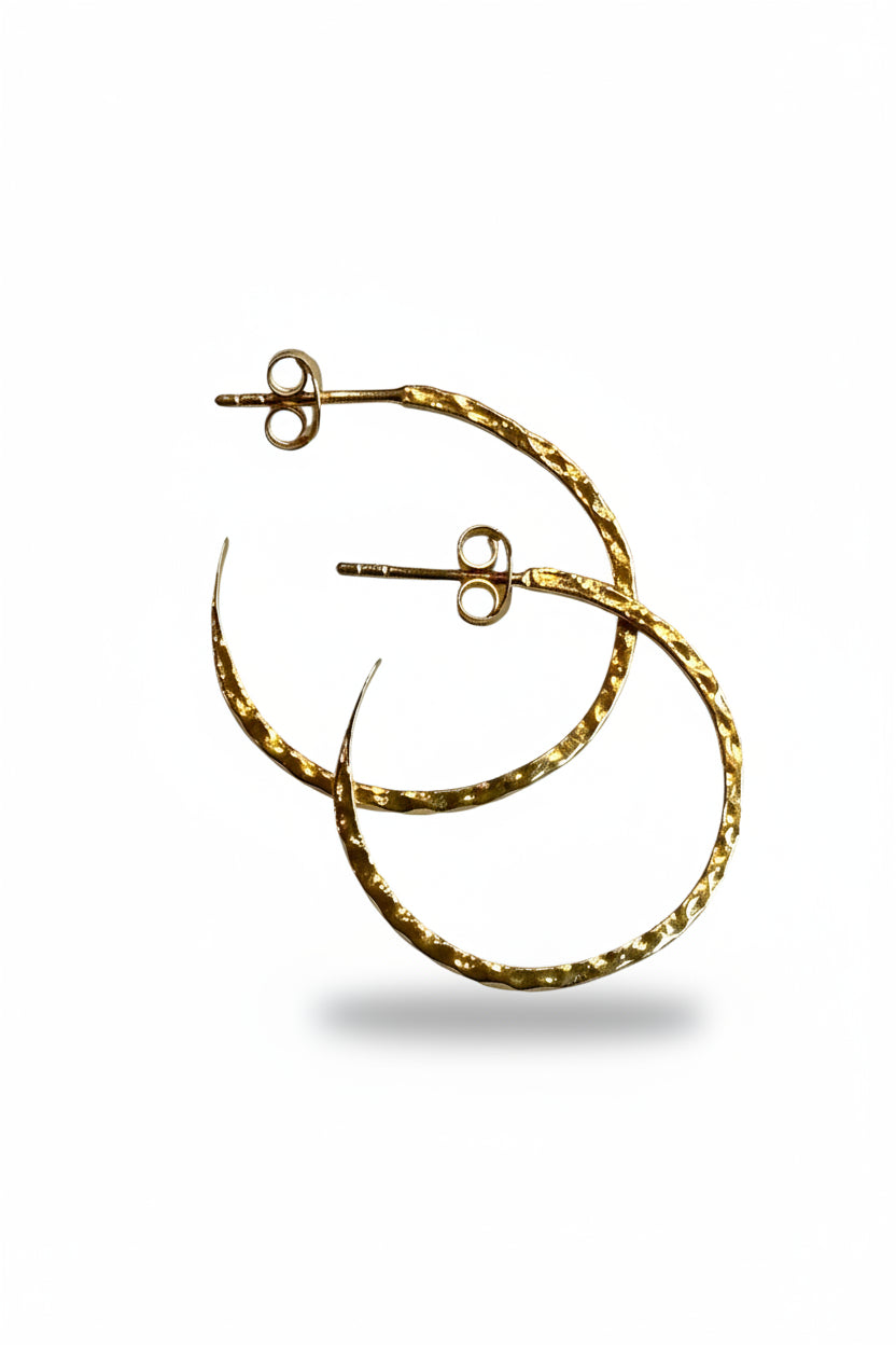 thin hoops, hammered hoops, gold-Vermeil, gold hoops, silver hoops, earrings, local business, rebekah brooks, jewelry 