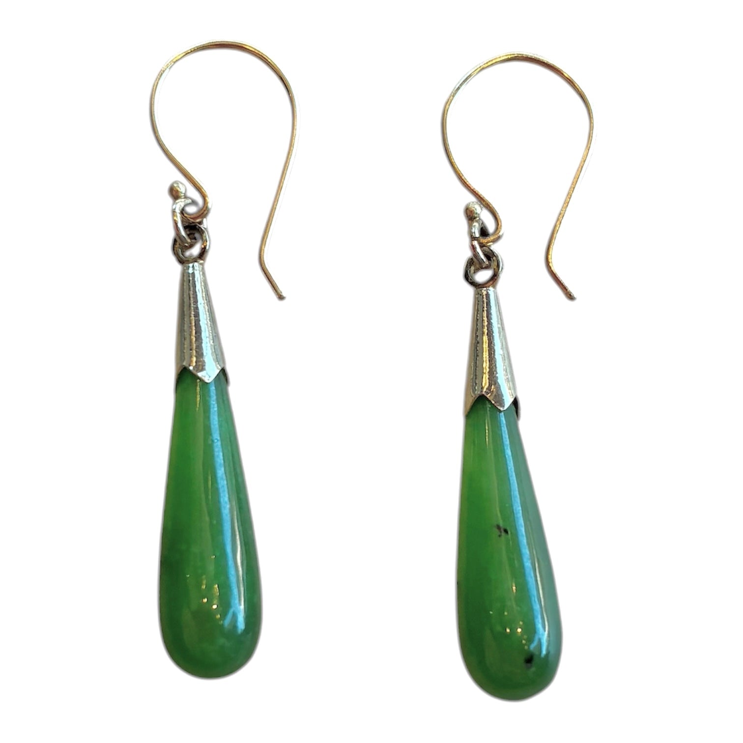 14k Jade Drop Earrings