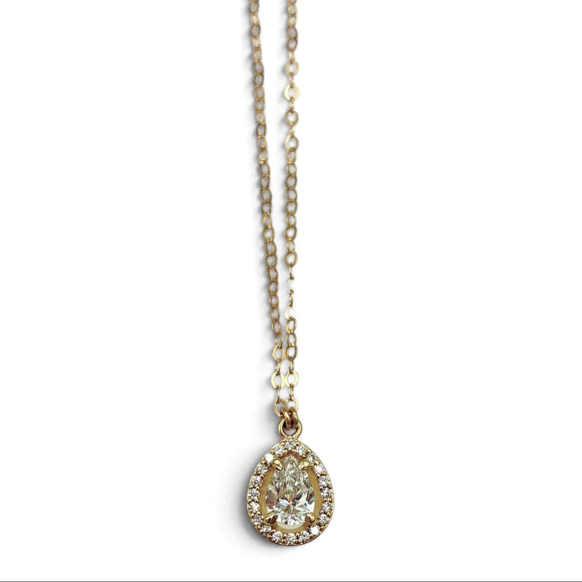 Pear Halo Necklace