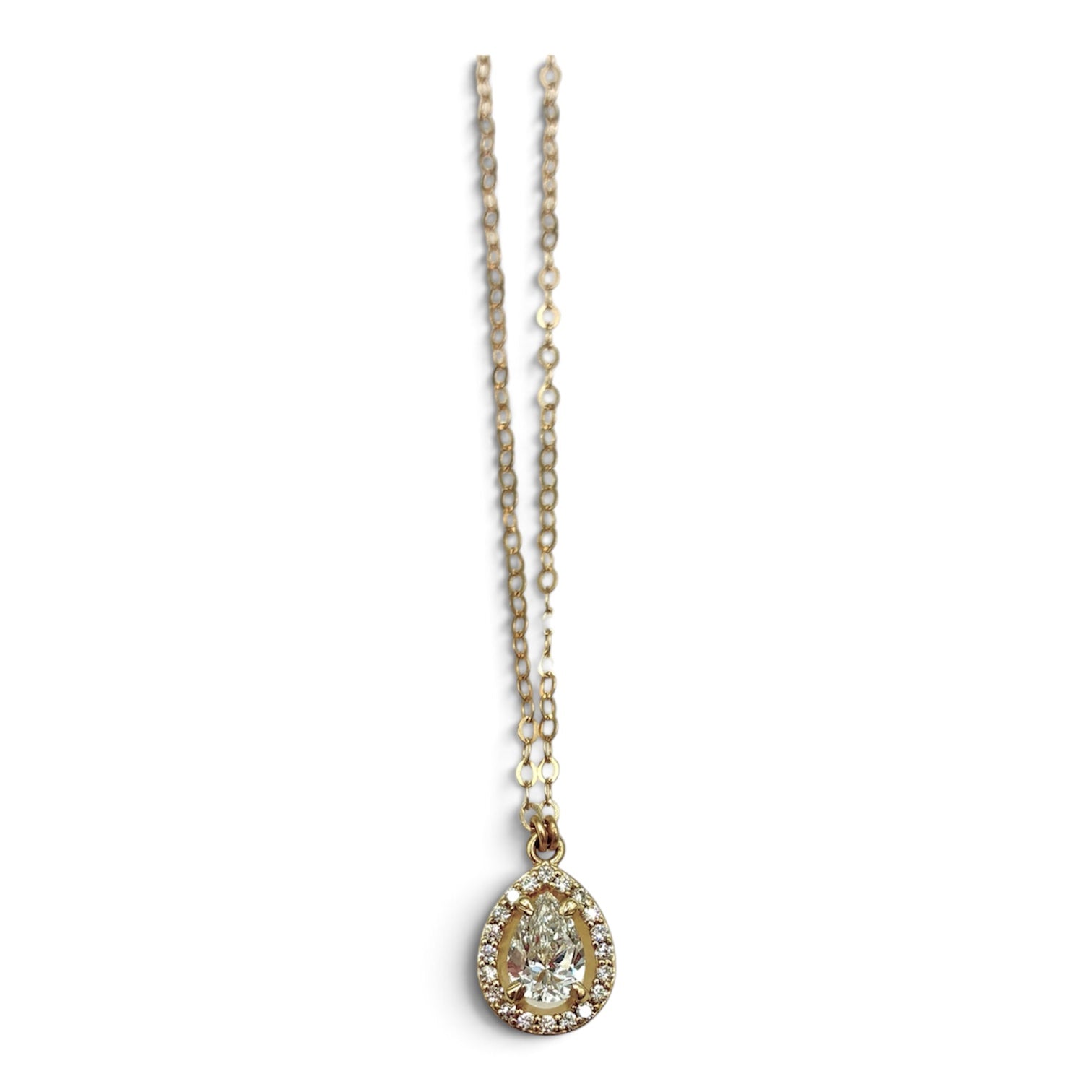 Pear Halo Necklace