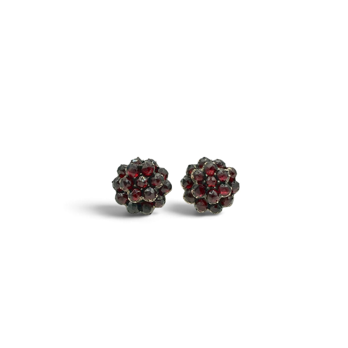 Bohemian Garnet Flower Studs