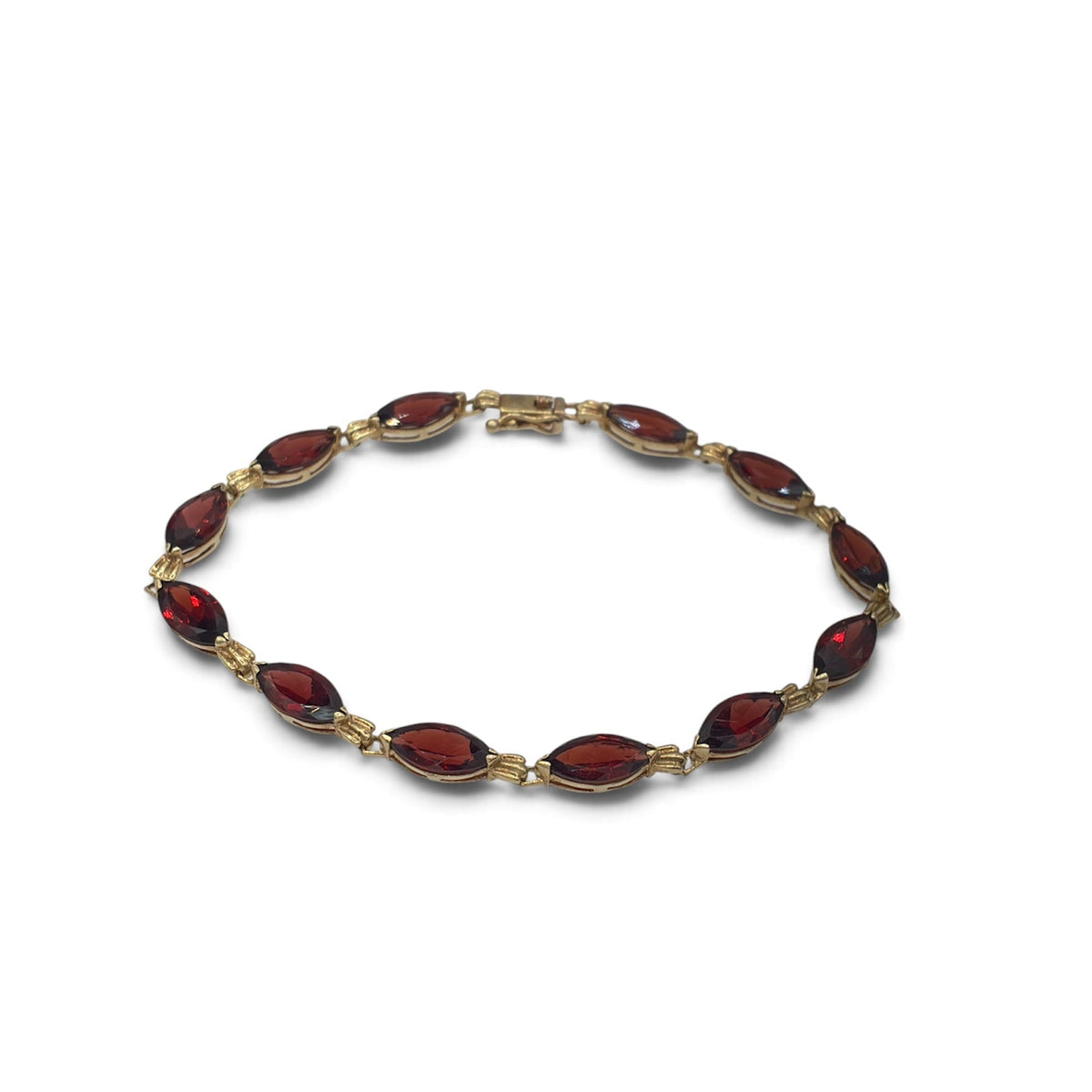 Vintage 10k Marquise Garnet Bracelet