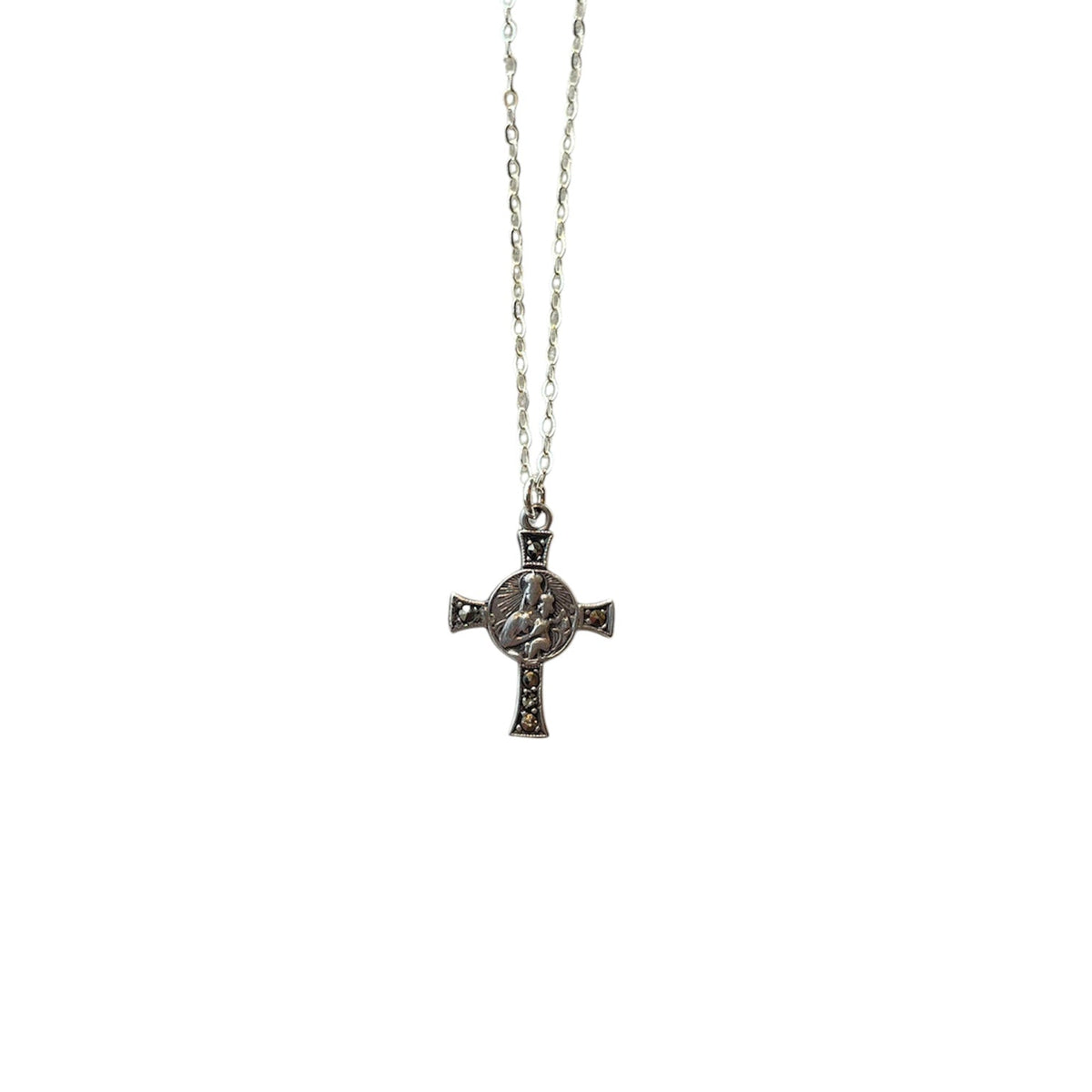 Antique Sterling Silver Cross Necklace