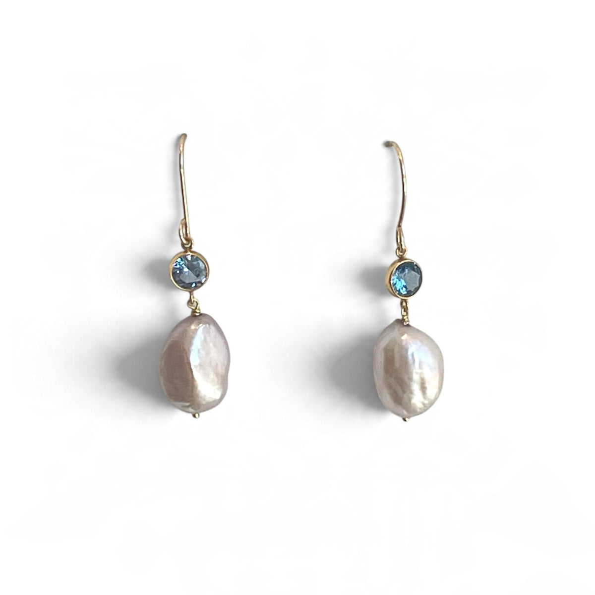 Baroque Pearl and Topaz Earrings