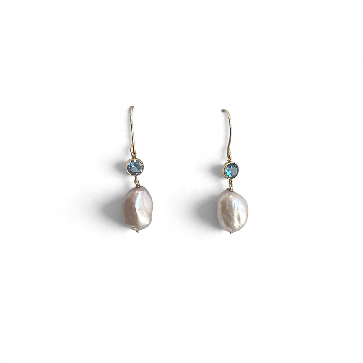Baroque Pearl and Topaz Earrings