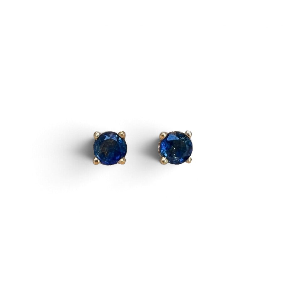 14k Precious Gemstone Stud Earrings