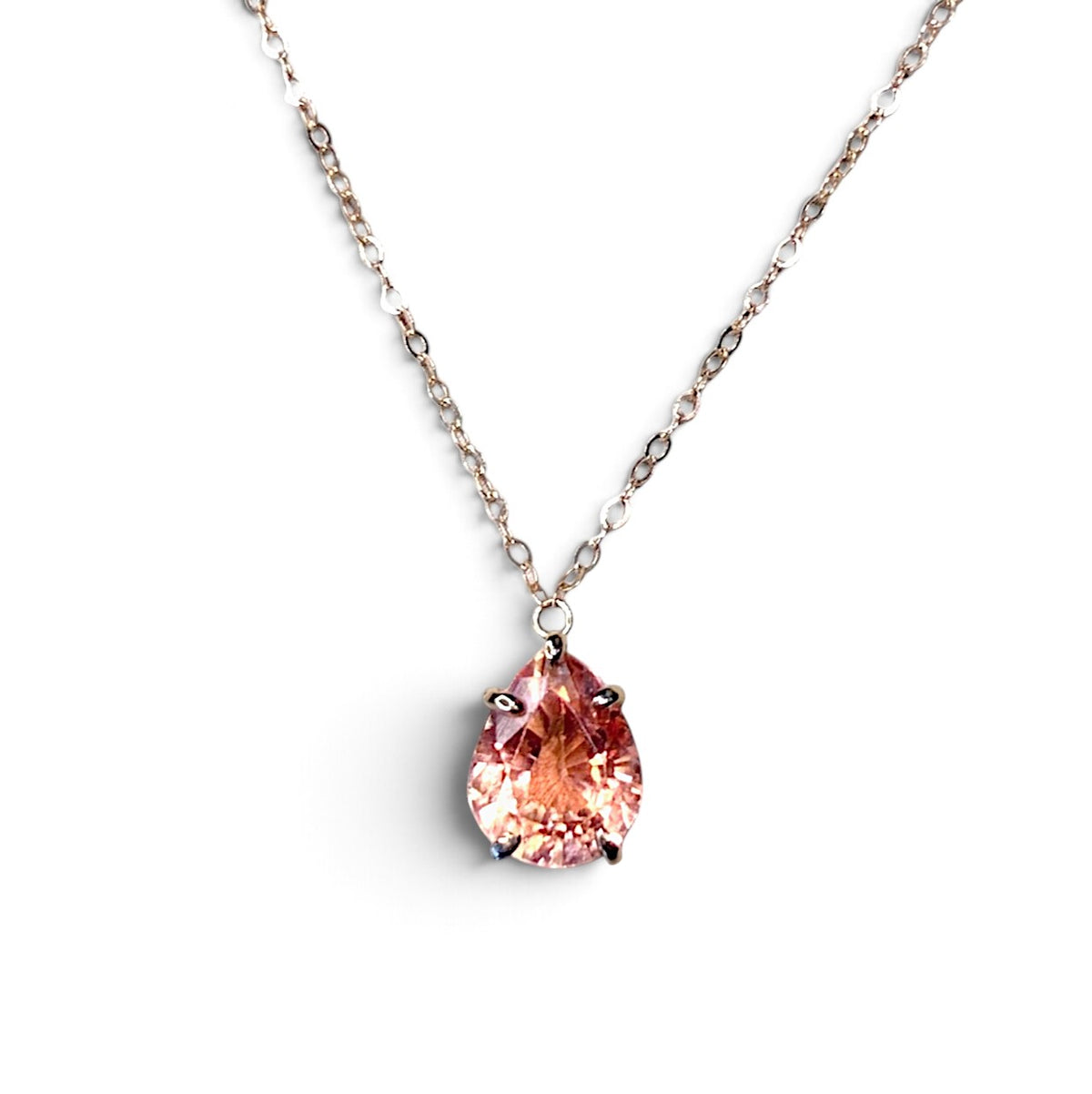 14k Peach Sapphire Necklace