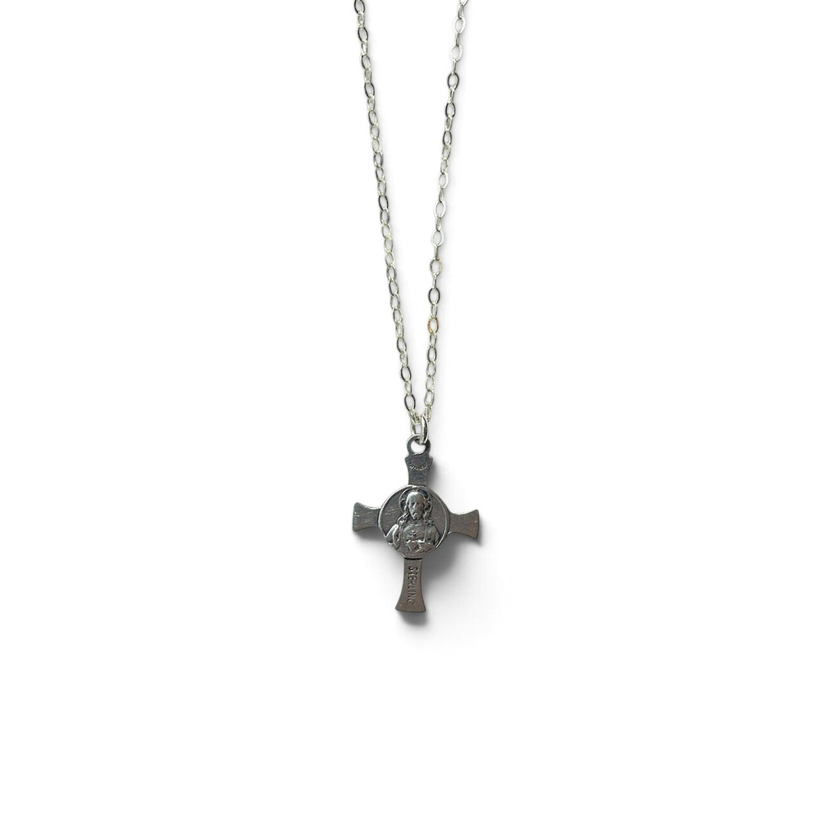 Antique Sterling Silver Cross Necklace