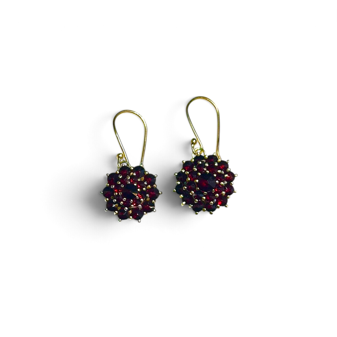Bohemian Garnet Flower Drops