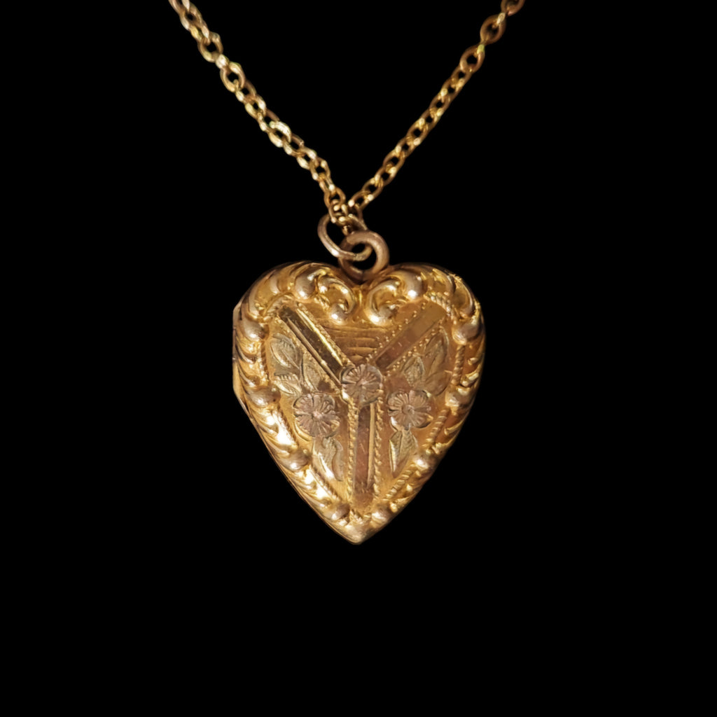 Antique Engraved Heart Locket