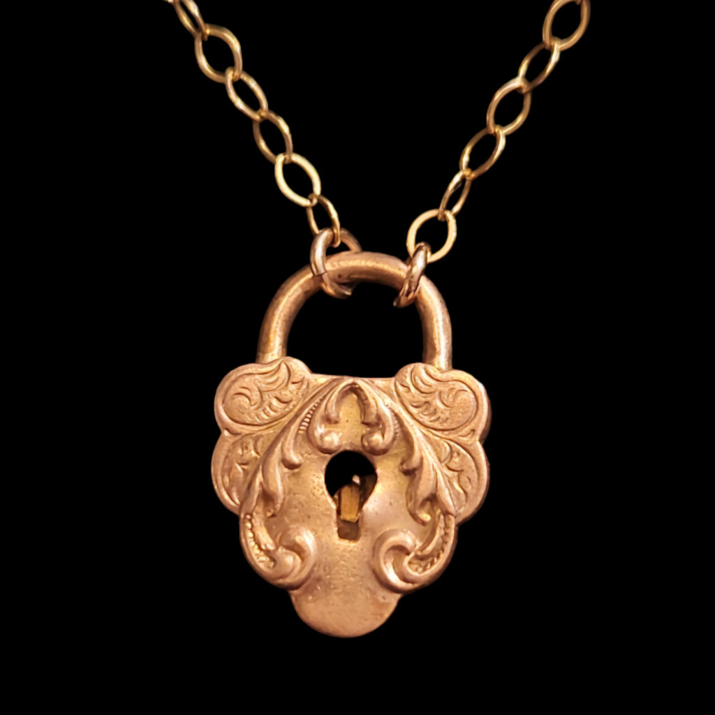 Victorian Heart Lock Necklace