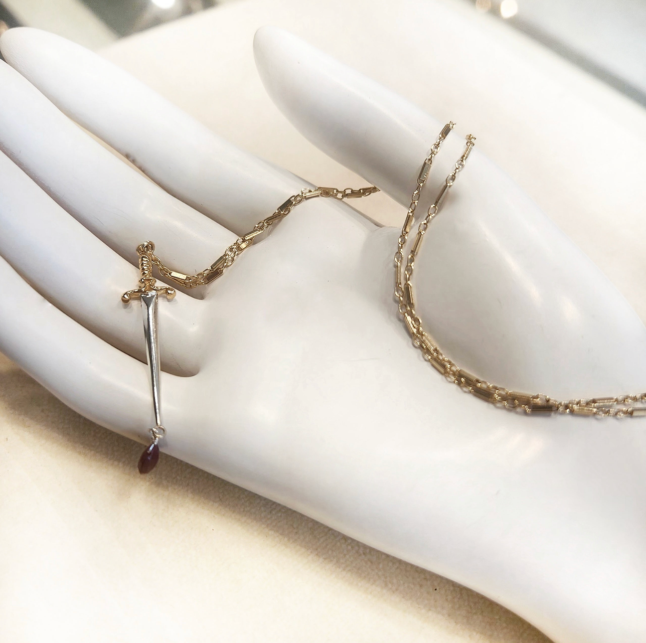 Sword & Ruby Necklace