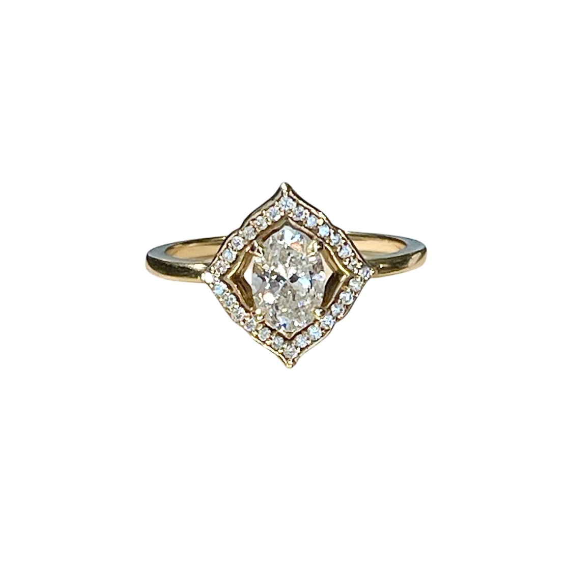 rebekah brooks jewelry, rebekah brooks, rebekah brooks rings, ring, engagement ring, halo engagement ring, lotus ring, lotus engagement ring, unique engagement ring, diamond engagement ring, large engagement ring, gold ring, gold and diamond ring