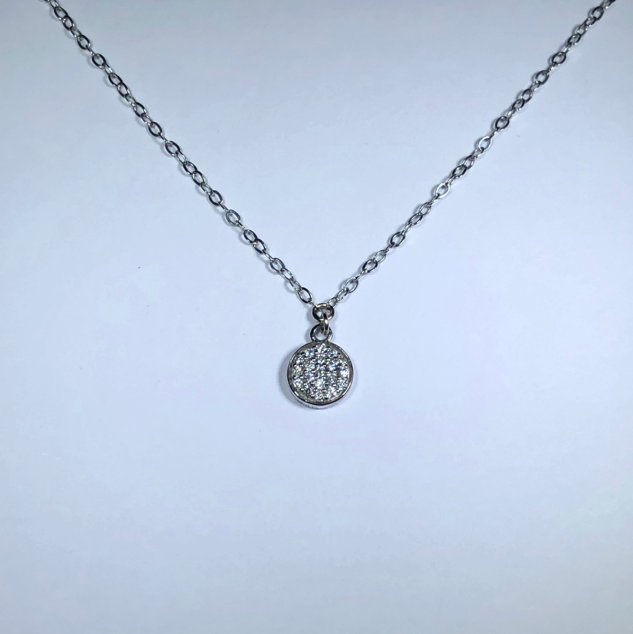 Pavé Disc Necklace