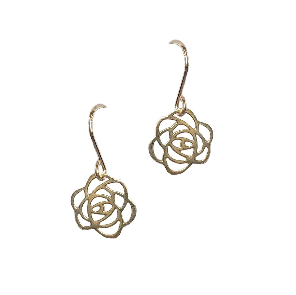 40% Off! 14k Rose Gold Fill Rose Cutout Earrings