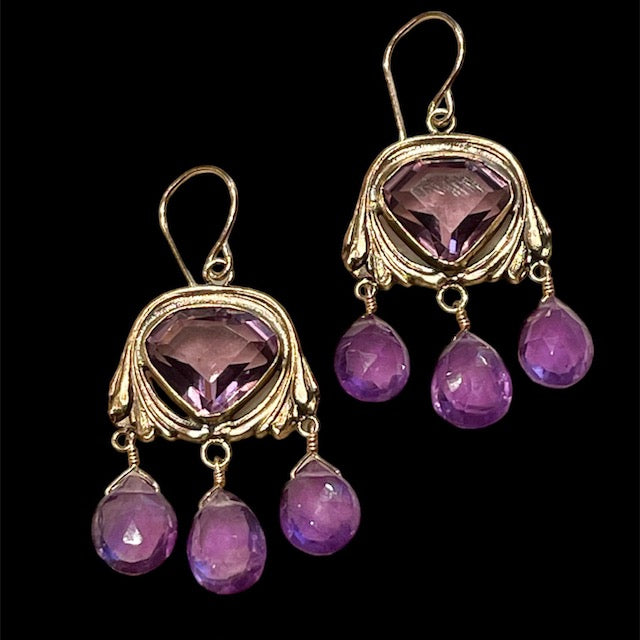 Art Nouveau Amethyst Earrings