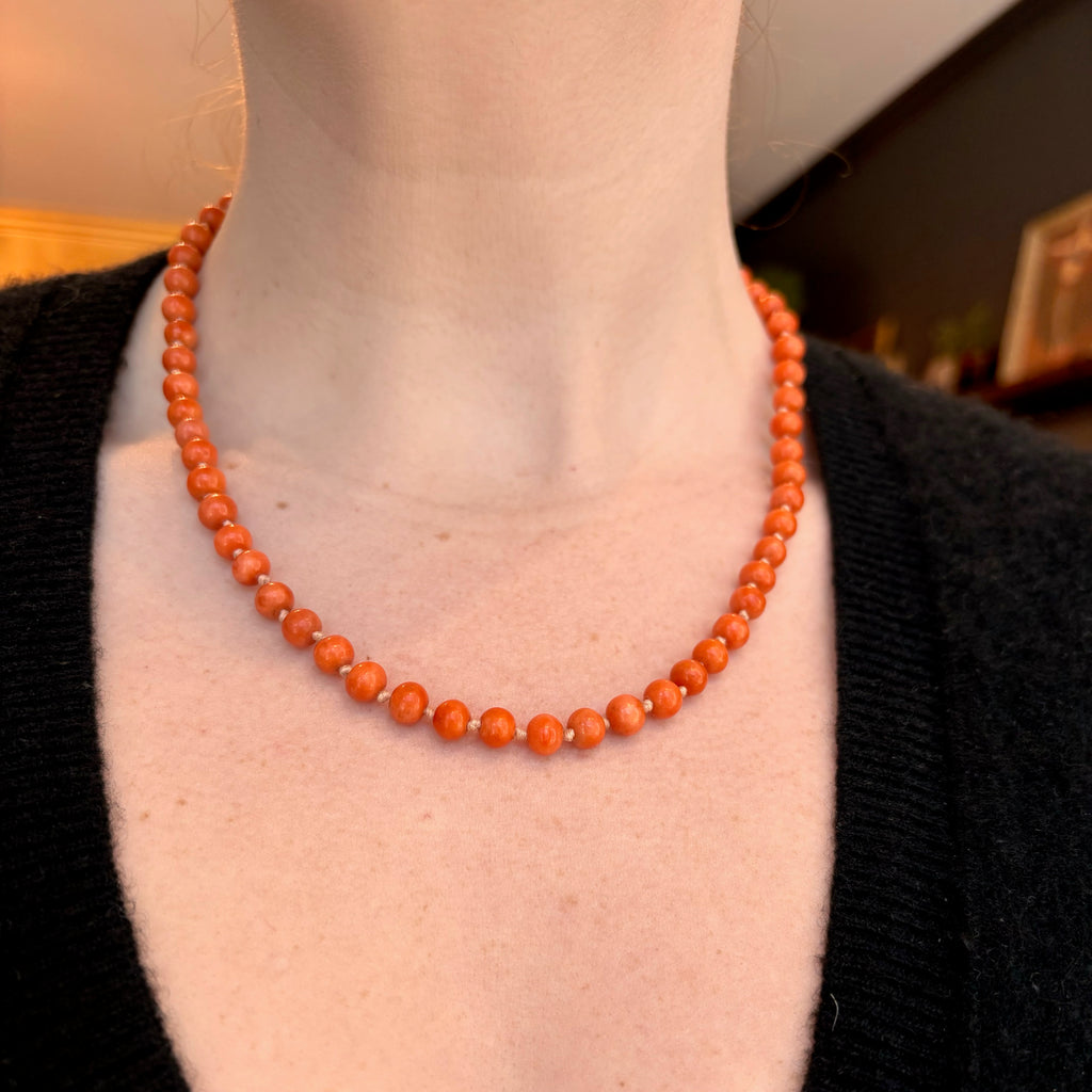 9 Strand Natural Coral Necklace by Albert Lee – Ortega's on the Plaza Santa  Fe