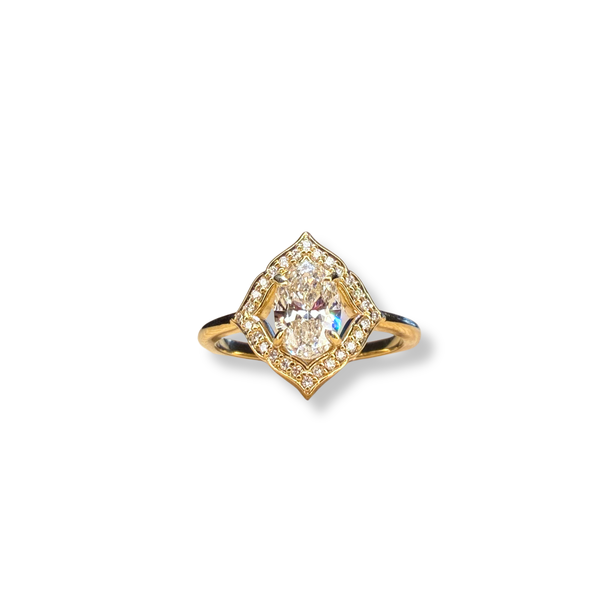 The Lotus Halo Engagement Ring