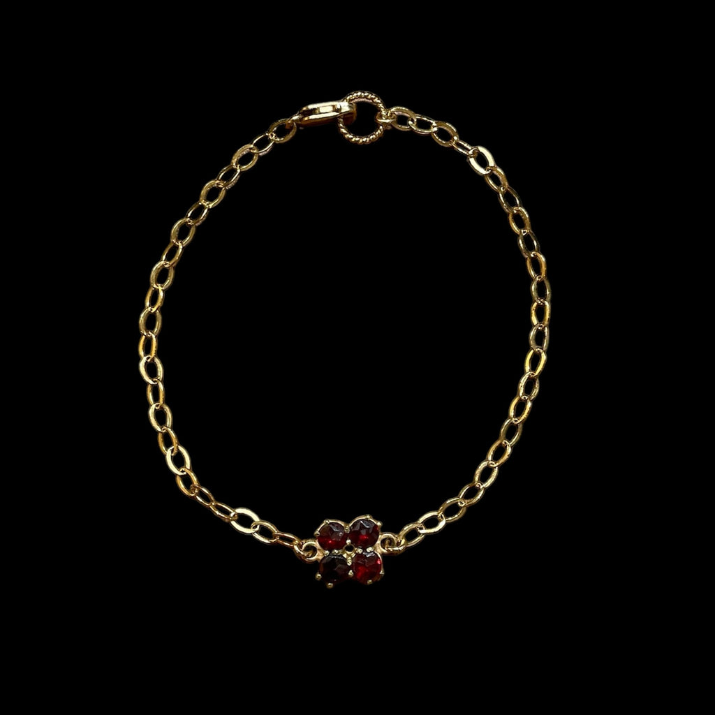 Antique Bohemian Garnet Charm Bracelet