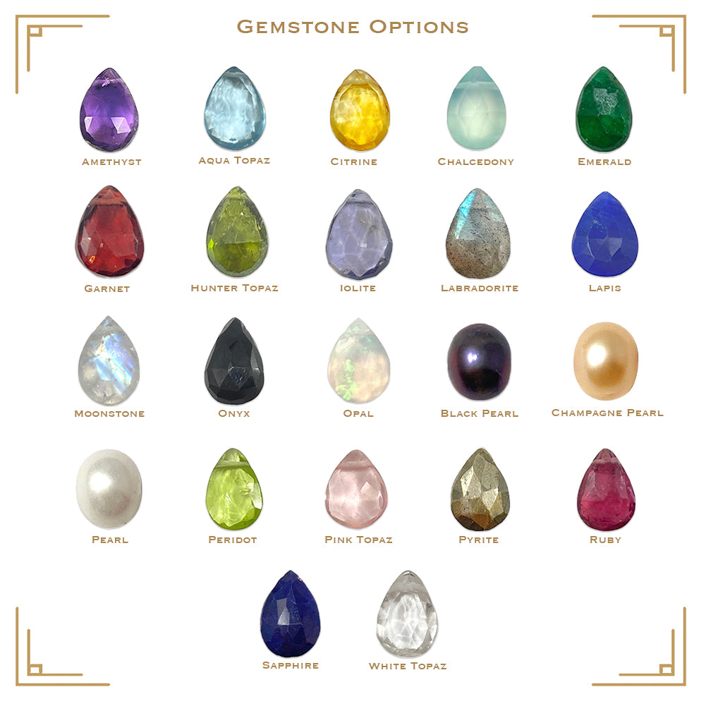 Triple Chain Necklace with Precious Stones