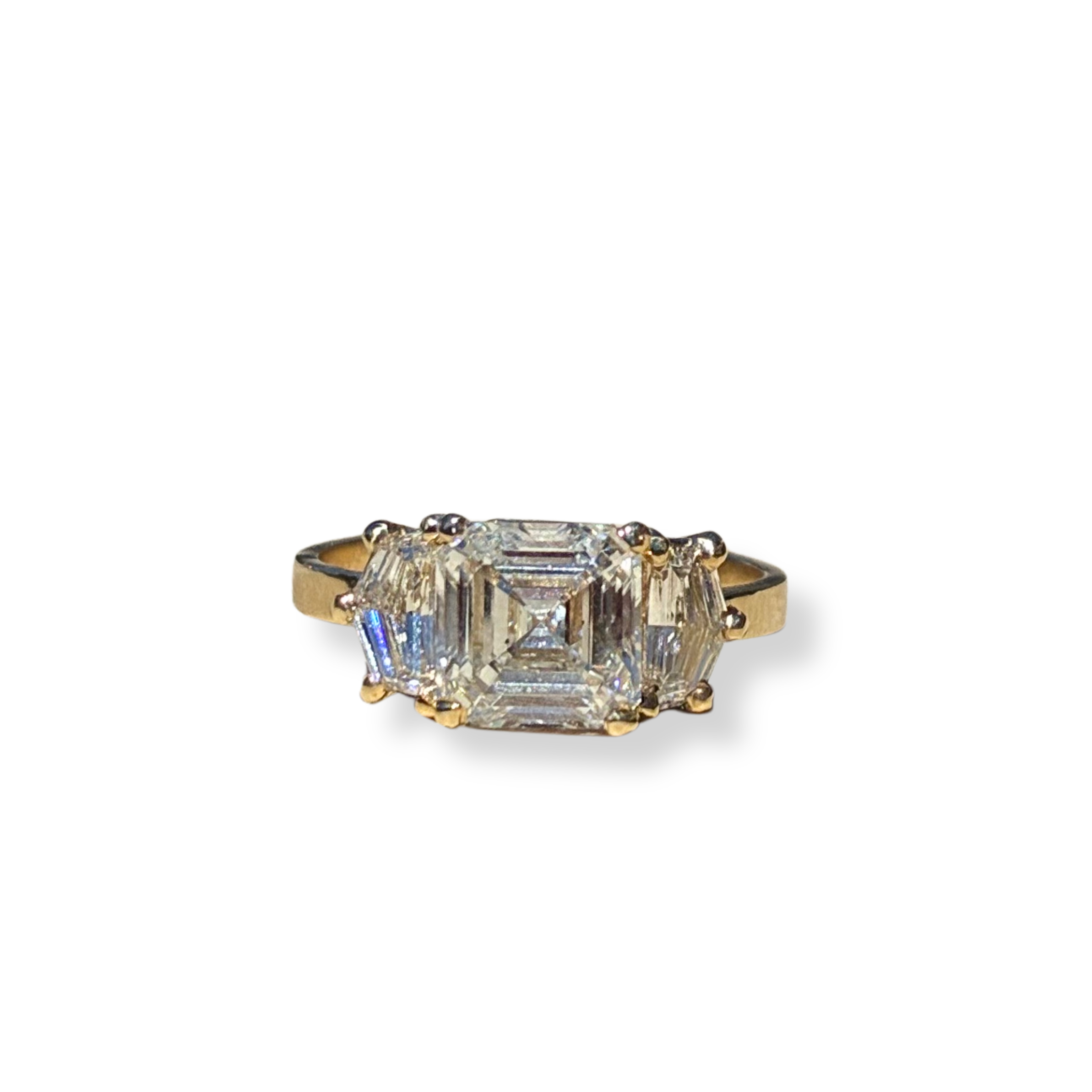 Asscher and Cadillac Trio Engagement Ring