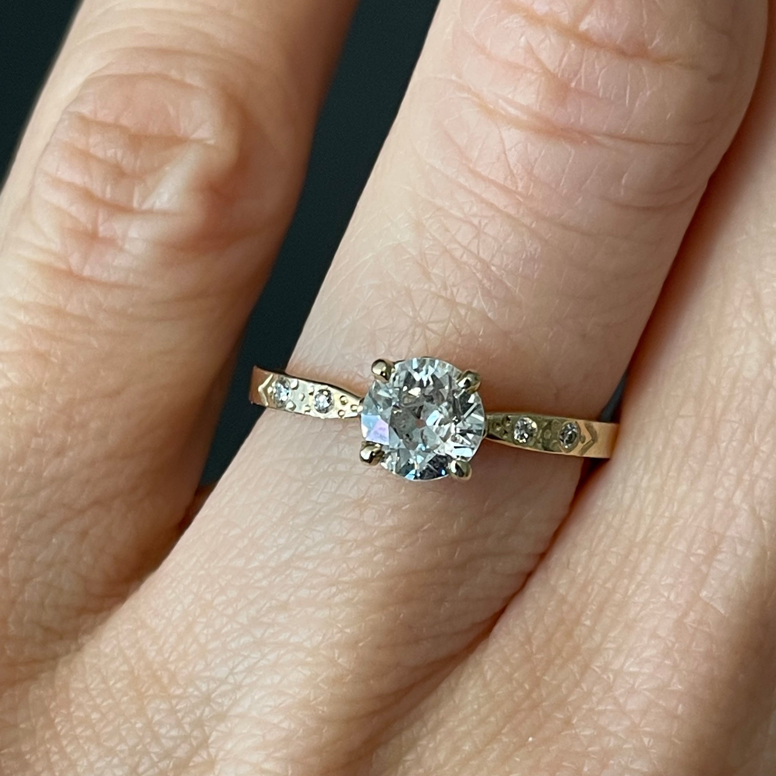 The Celestial Solitaire Engagement Ring w. Round Diamond
