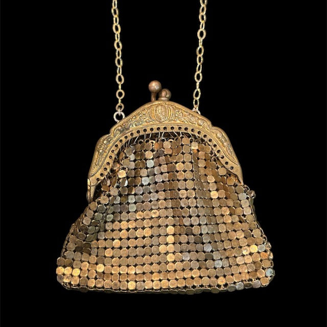 Antique silver mesh coin purse from 1859