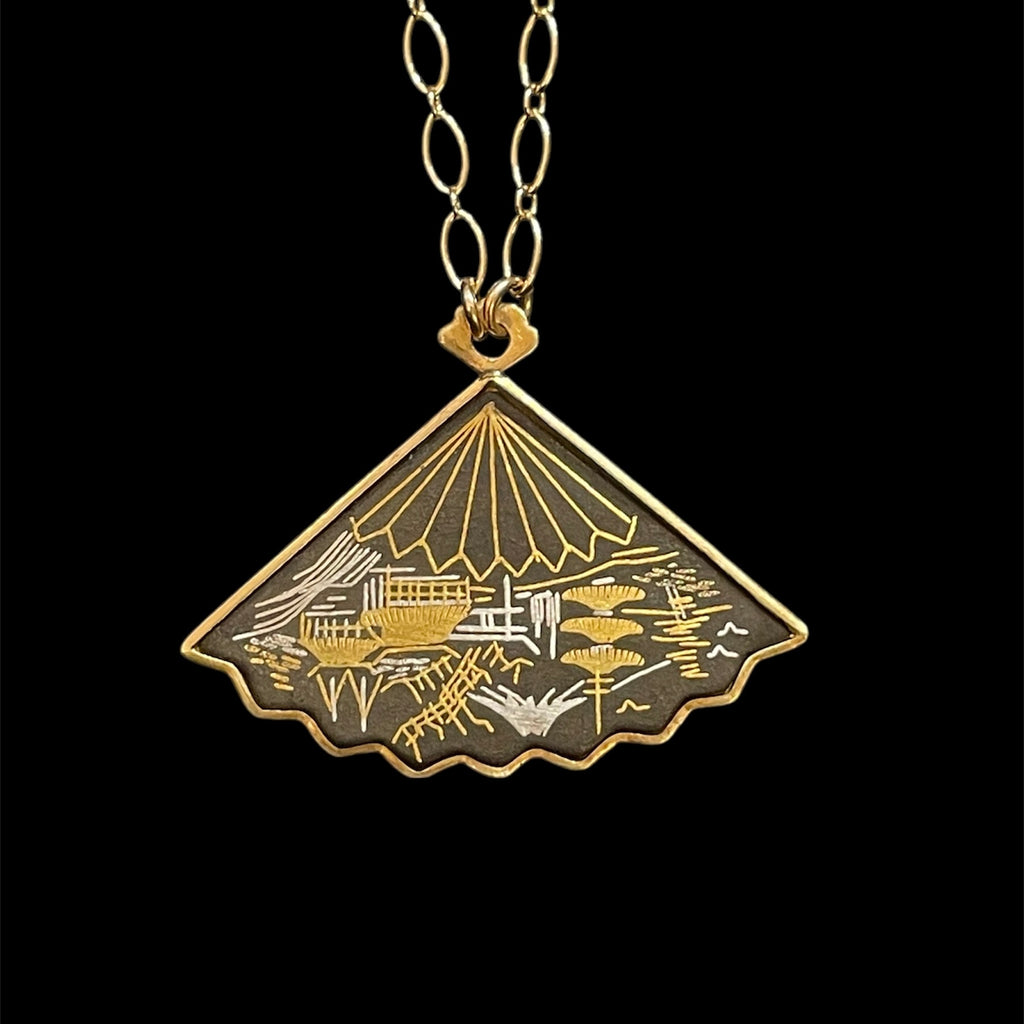 Damascene Fan Necklace