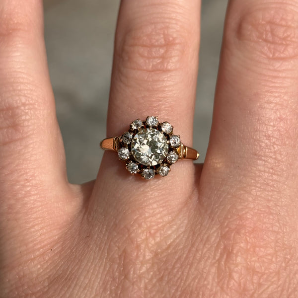 Antique Diamond Halo Engagement Ring