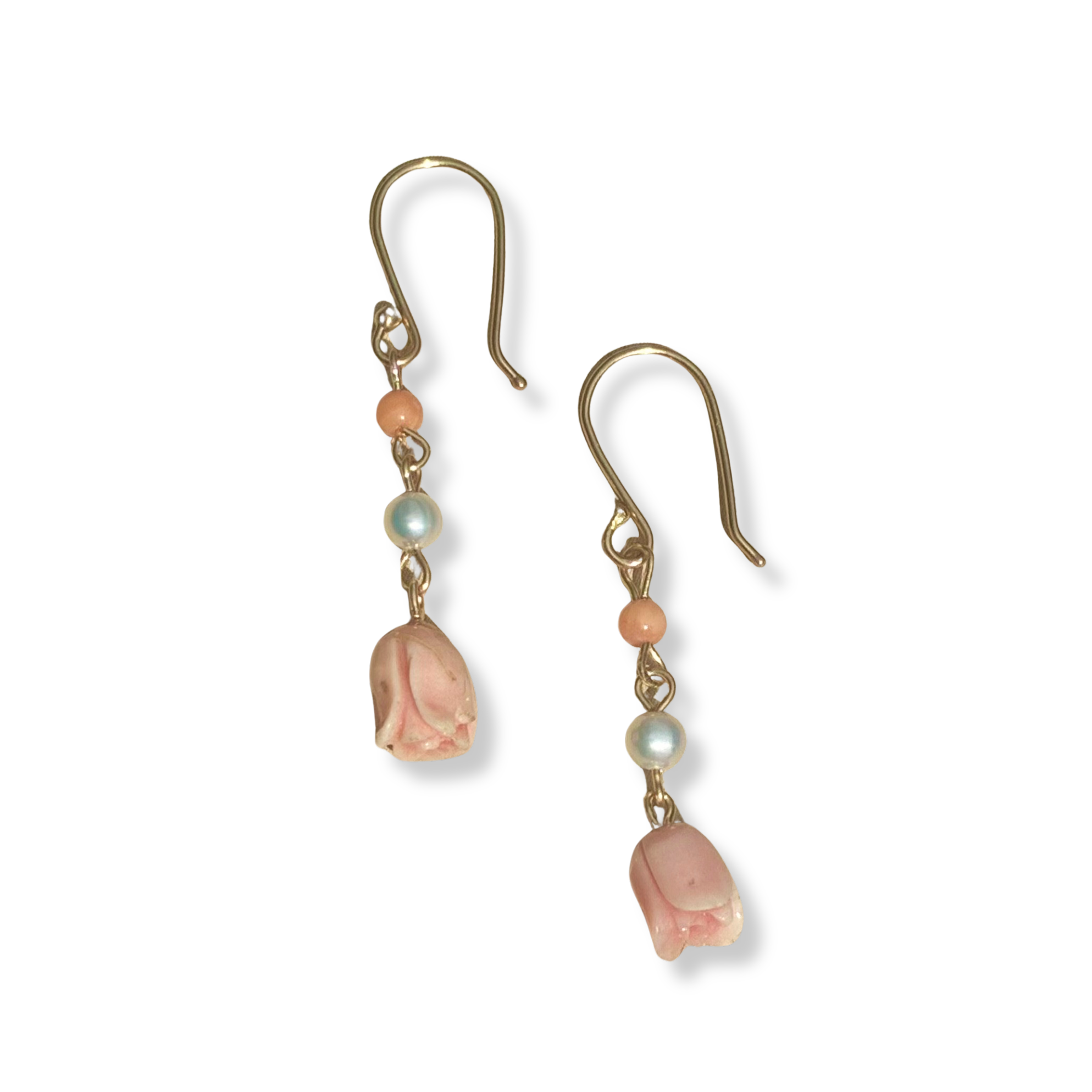 Antique Coral Drop Earrings