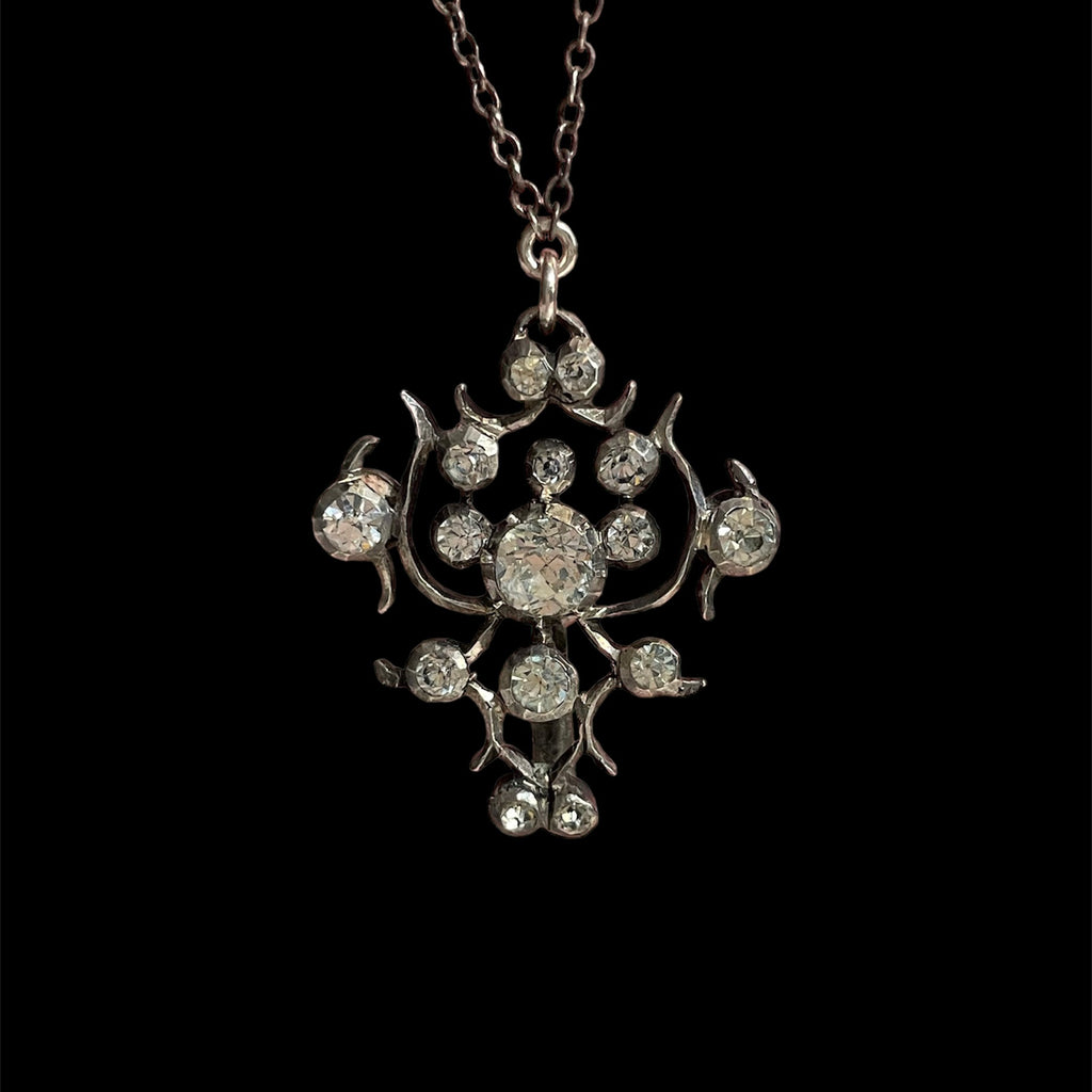 Edwardian Hand-Chased Sterling Silver Pendant
