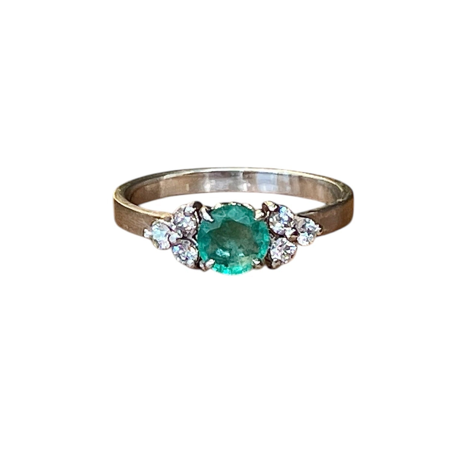 The Flora Engagement Ring w. Emerald