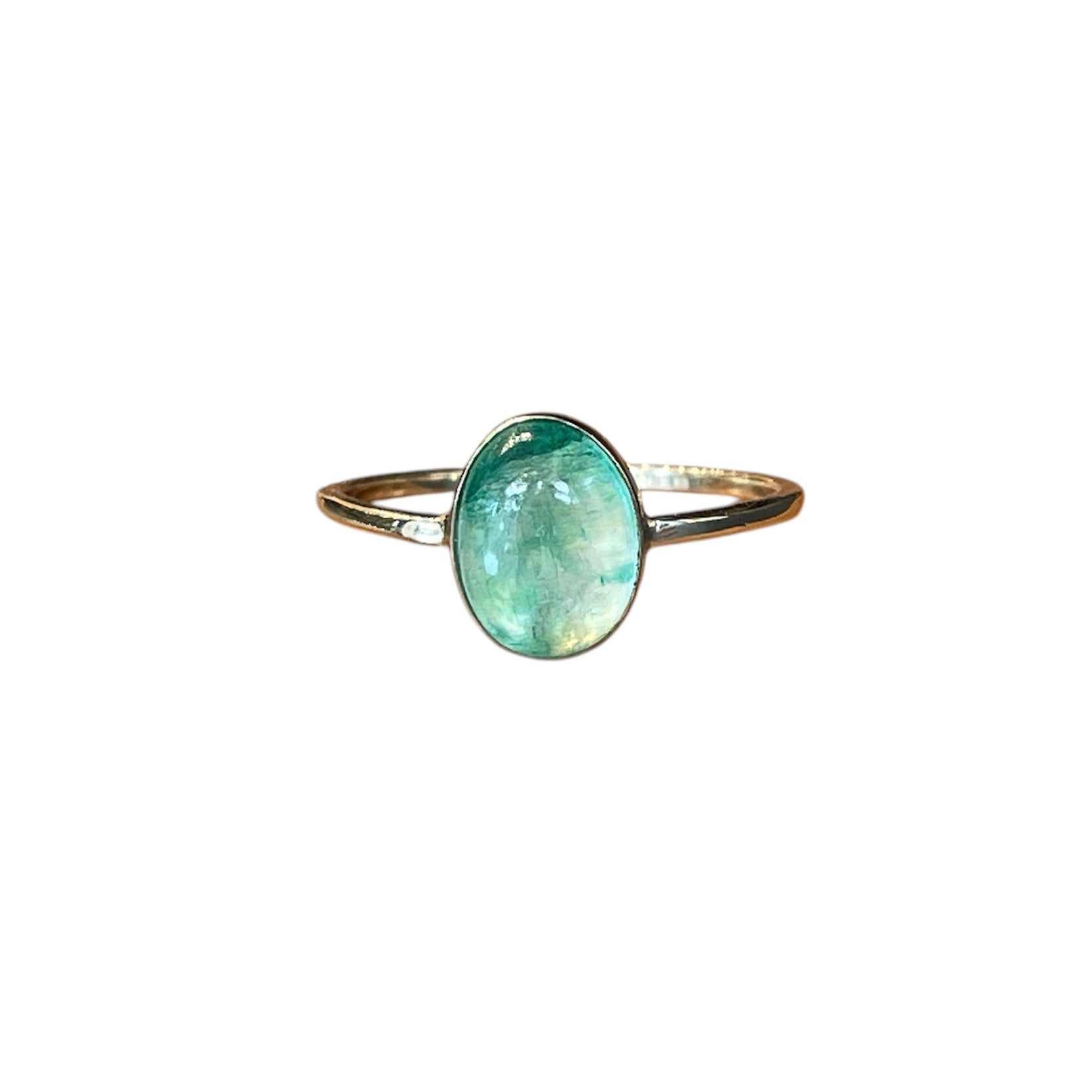 Emerald Cabochon Solitaire Ring