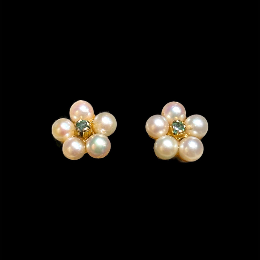Antique Emerald and Pearl Earrings