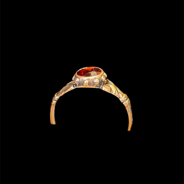 Victorian Bezel-Set Oval Garnet Ring