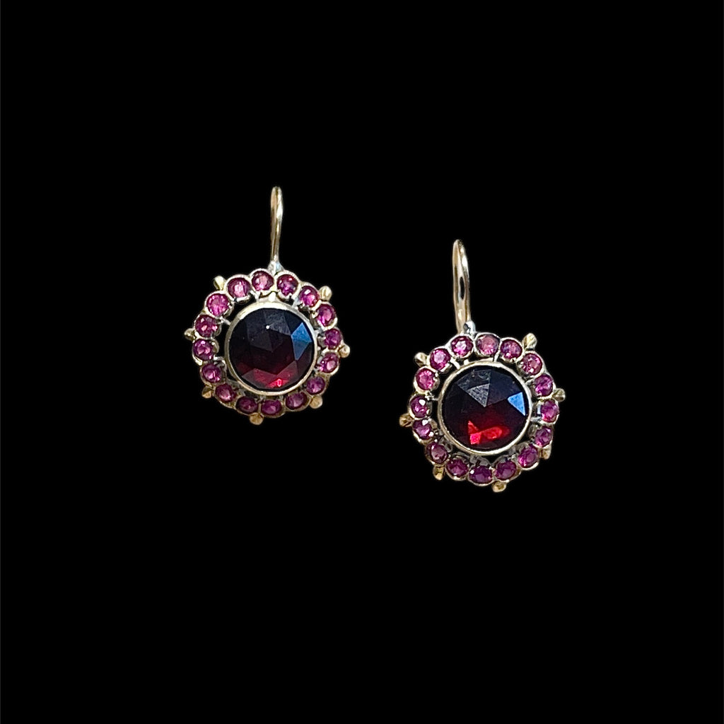 Vintage Garnet Drop Earrings