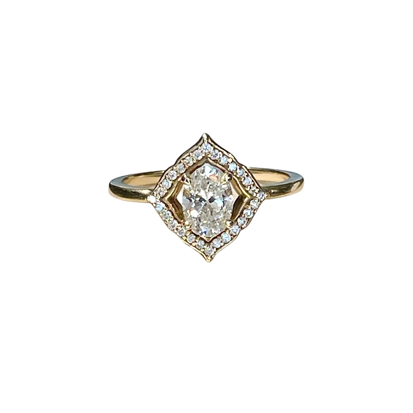 The Lotus Halo Engagement Ring