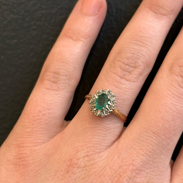Antique Emerald Halo Ring