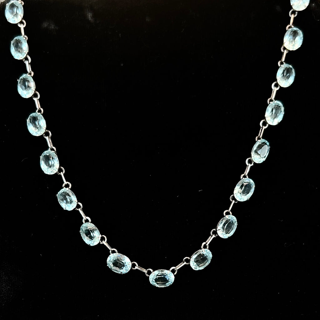 Antique Aqua Rock Crystal Necklace