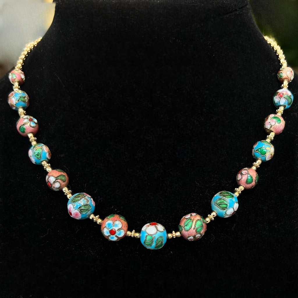 Vintage Cloisonne Beaded Necklace