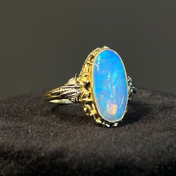 Antique Oval Opal Cabochon Ring