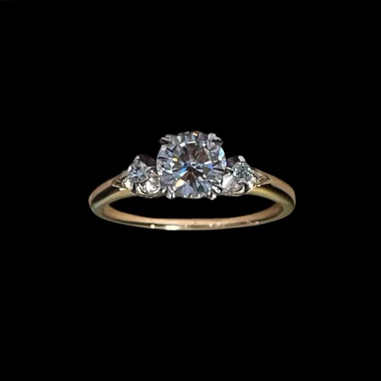 Antique Mixed Metal Diamond Trio Ring