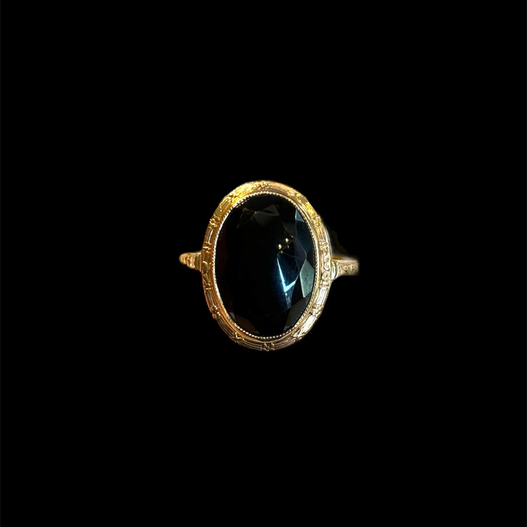 Victorian 14k Oval Onyx Ring