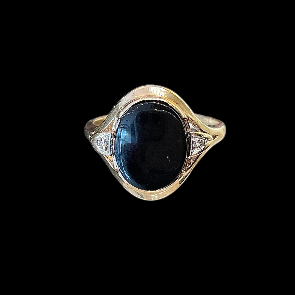 Antique Onyx and Diamond Ring