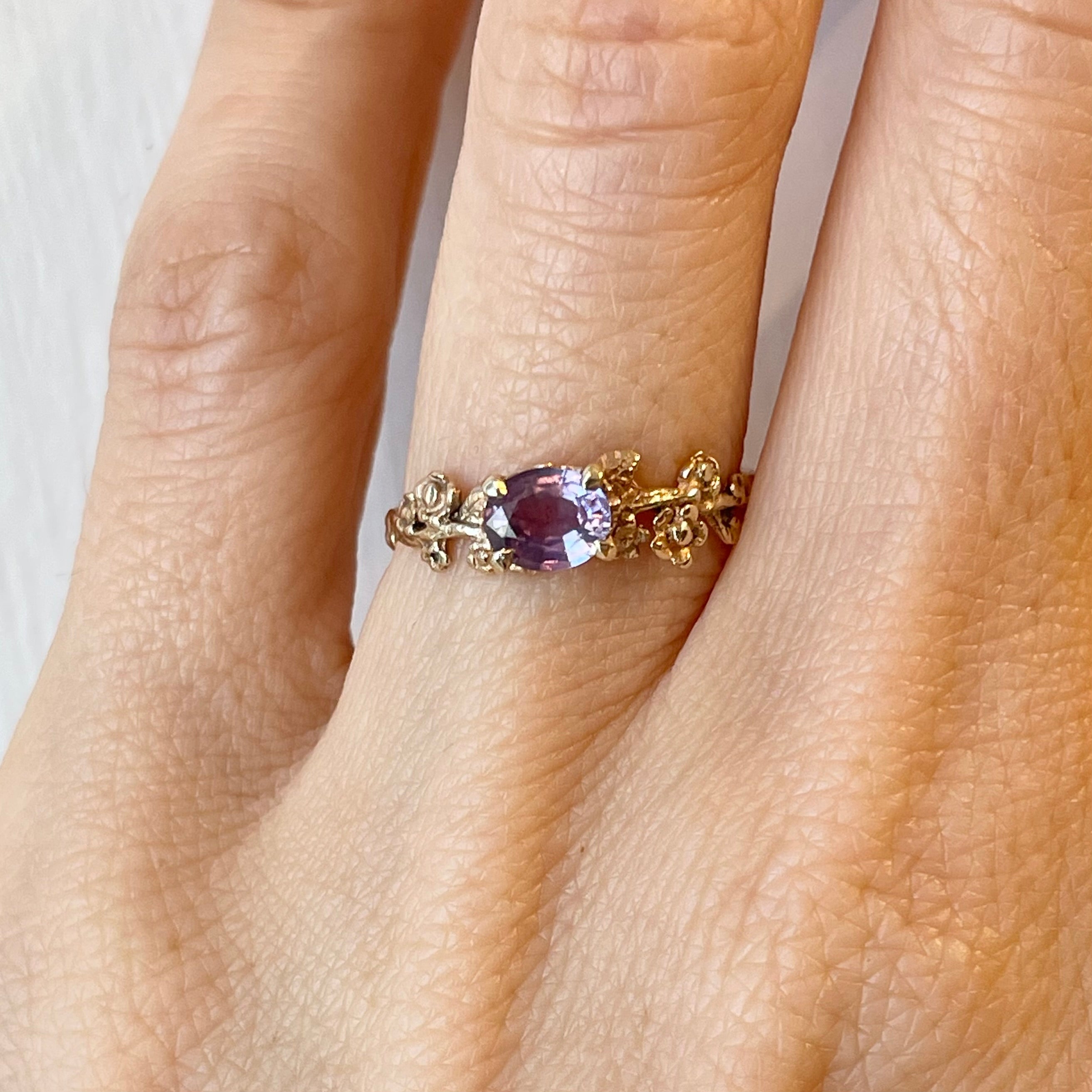 The Garland Engagement Ring w. Purple Sapphire